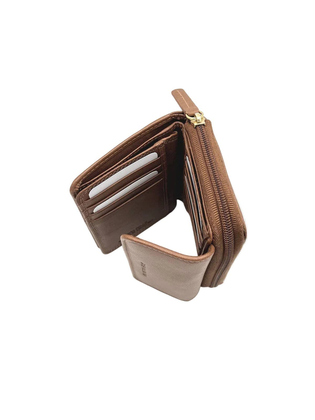 Portafoglio Donna in Vera Pelle - Cognac