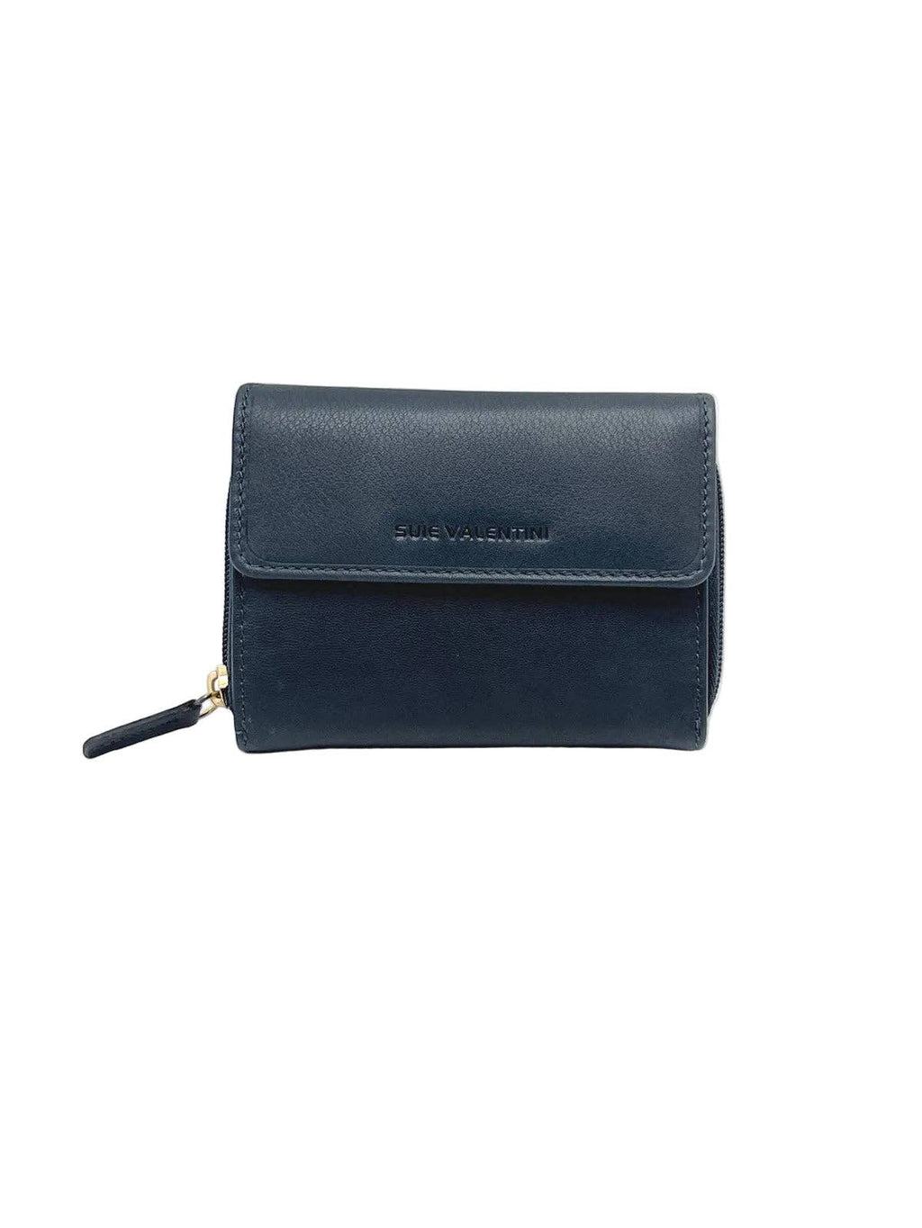 Portafoglio Donna in Vera Pelle - Dark Blue