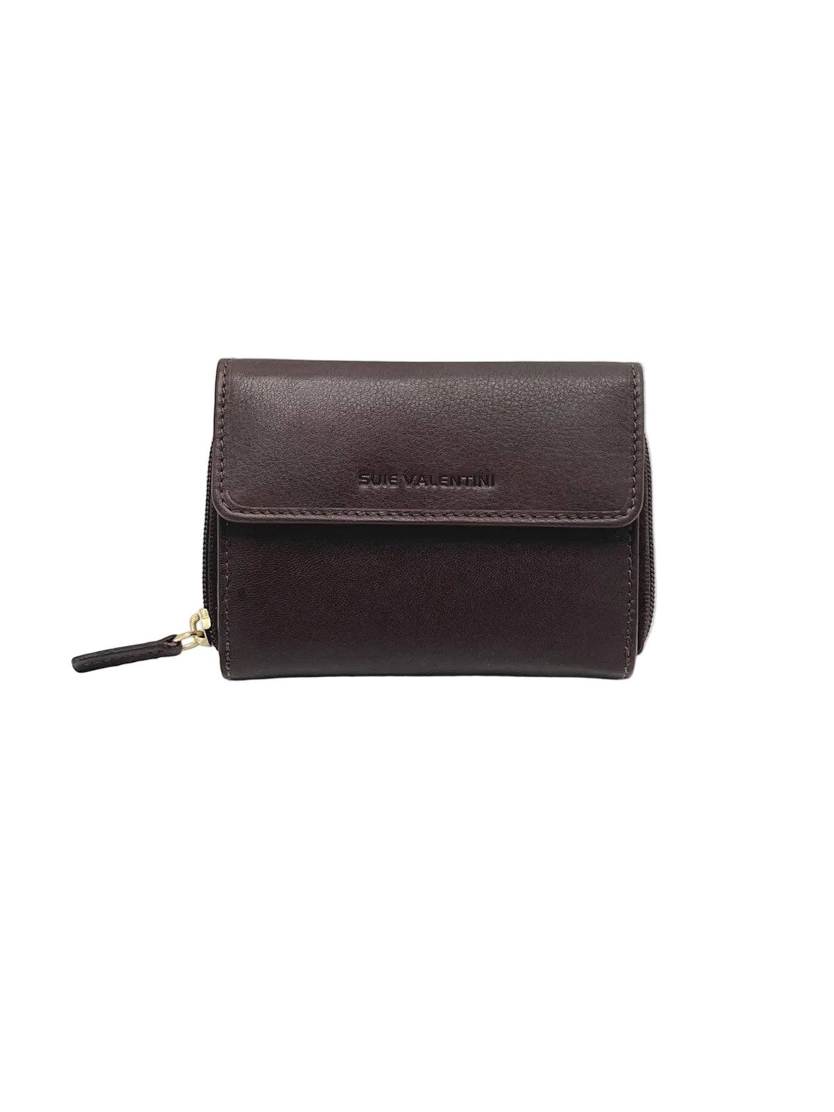 Portafoglio Donna in Vera Pelle - Dark Brown