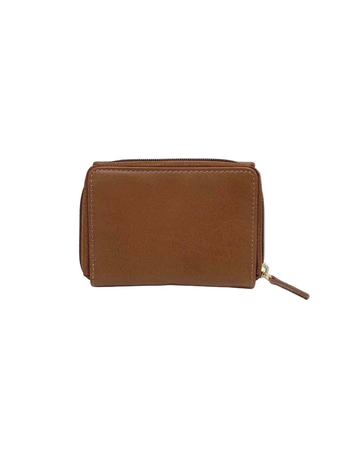 Portafoglio Donna in Vera Pelle - Cognac