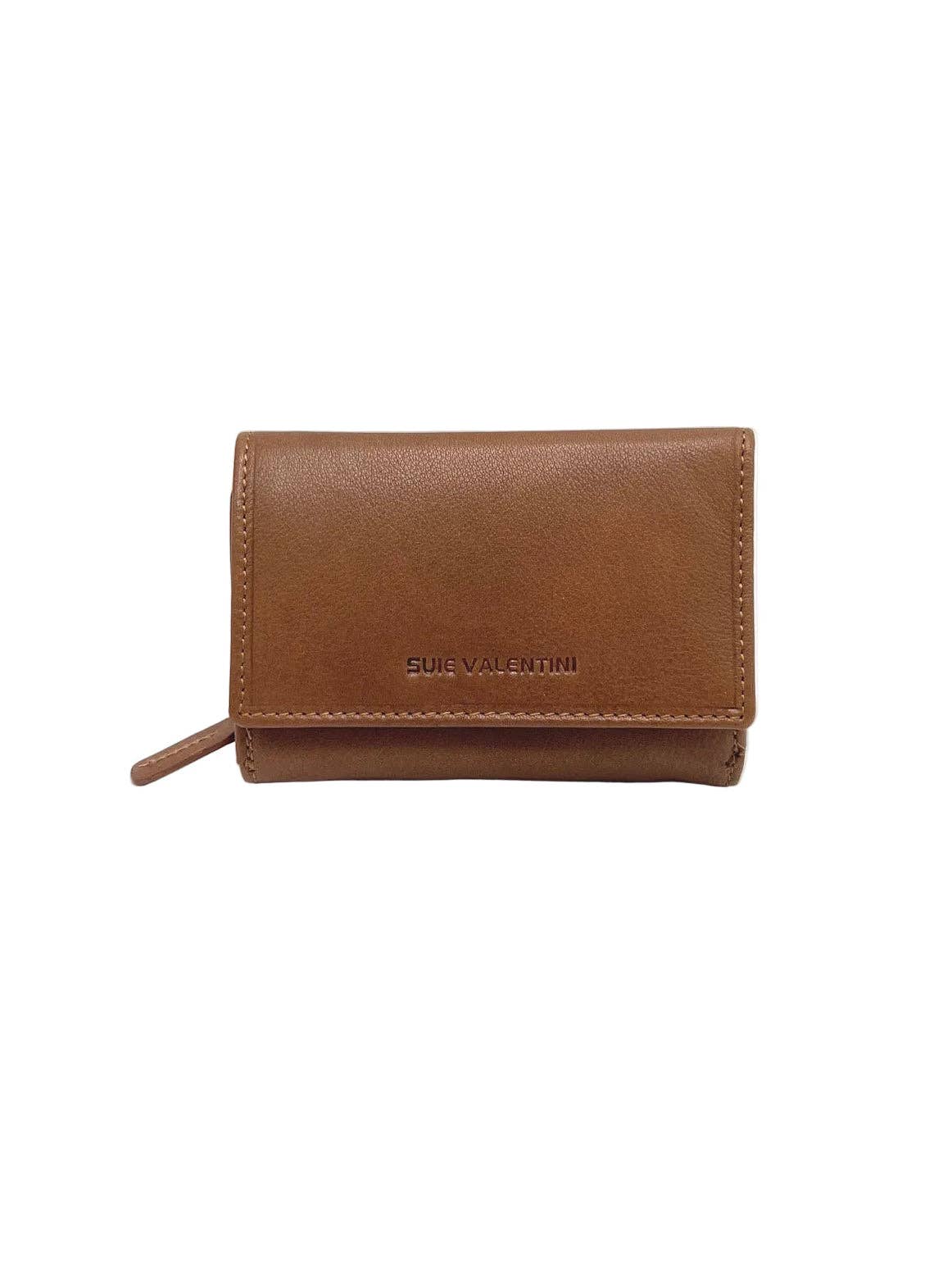 Portafoglio Piccolo Donna in Vera Pelle - Cognac