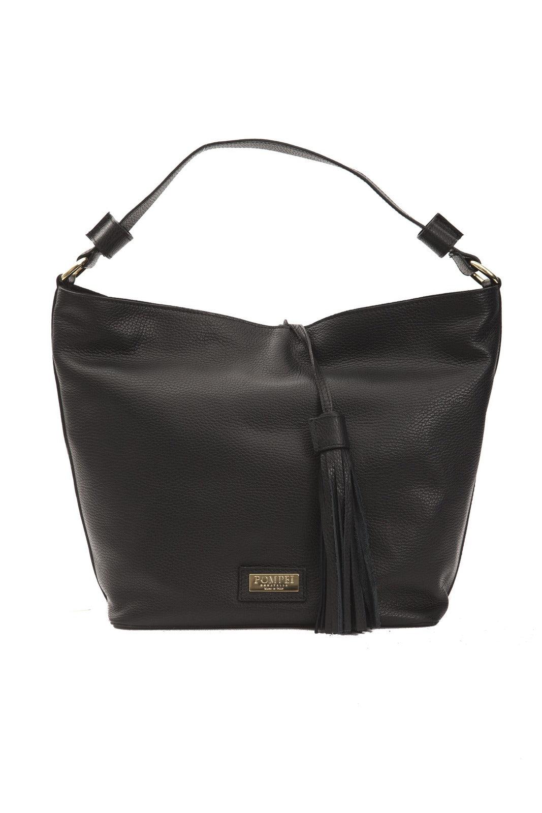 Borsa a Spalla in Pelle Nera - Pompei Donatella