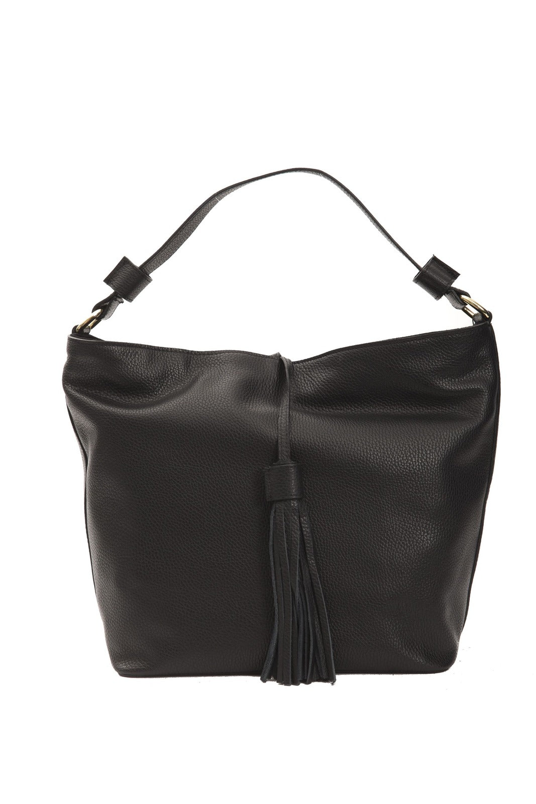 Borsa a Spalla in Pelle Nera - Pompei Donatella