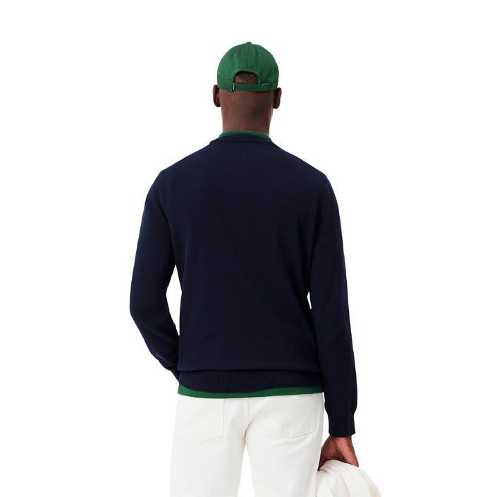 Lacoste Maglia Uomo Blu Girocollo Maniche Lunghe - Premium Cotton Blend