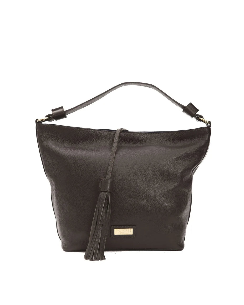 Borsa a Spalla in Pelle Testa di Moro (Cioccolato) - Pompei Donatella