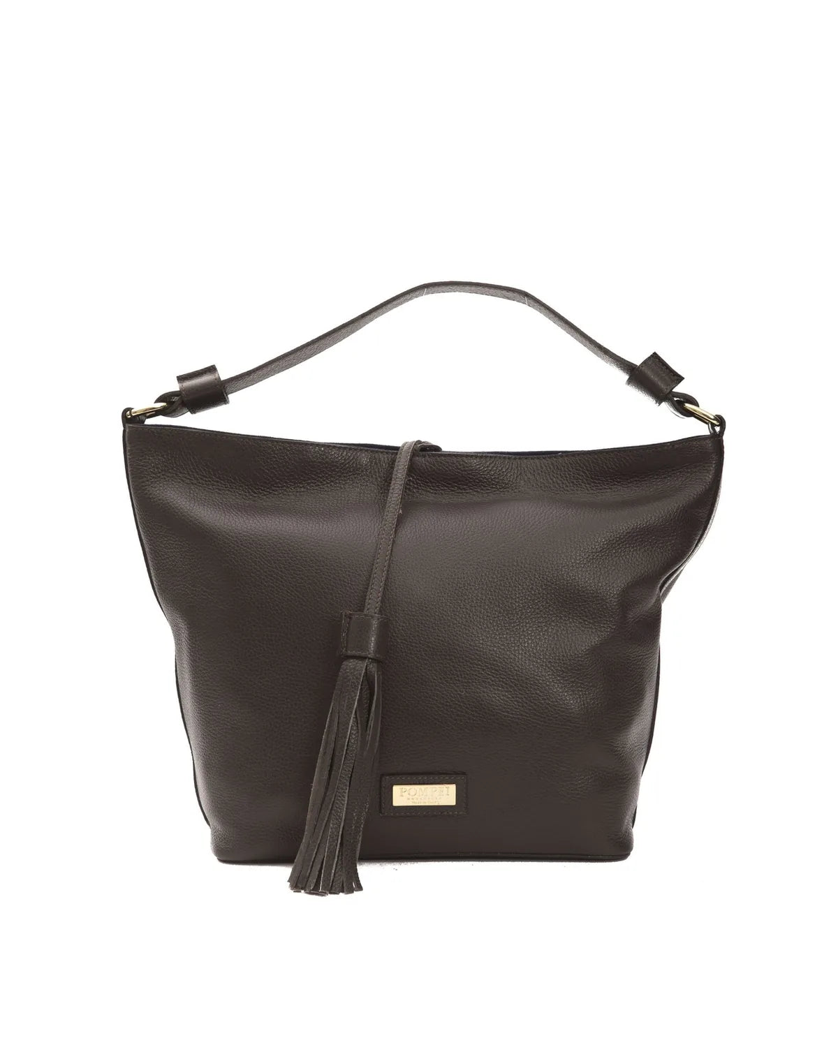 Borsa a Spalla in Pelle Testa di Moro (Cioccolato) - Pompei Donatella