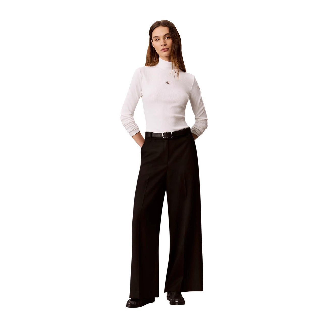 Calvin Klein Jeans – Dolcevita in Cotone, Bianco