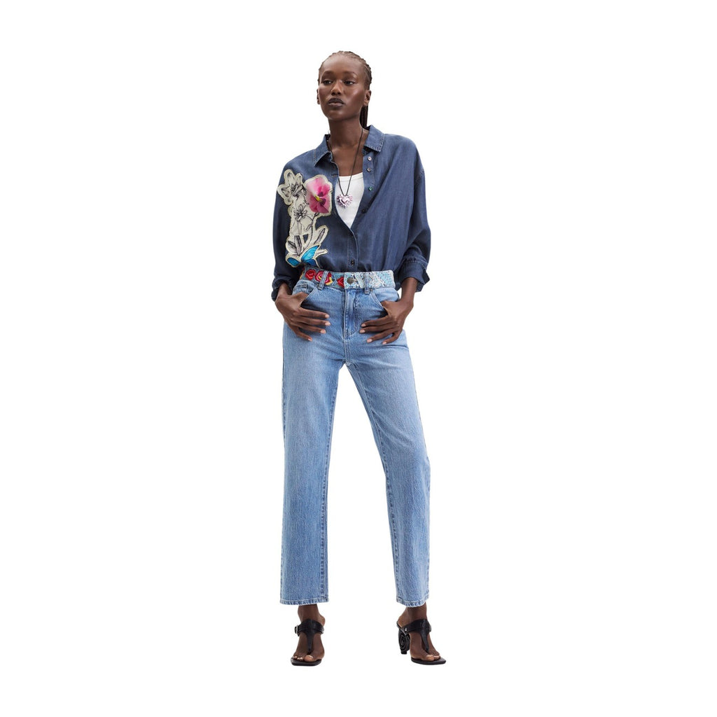 Desigual Jeans Donna Hip Belt Blu