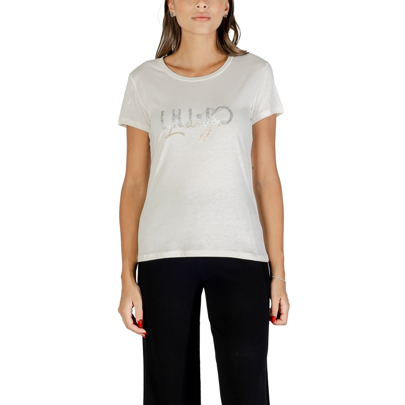 Liu Jo T-Shirt Donna con Strass - Cotone 100% Elegante