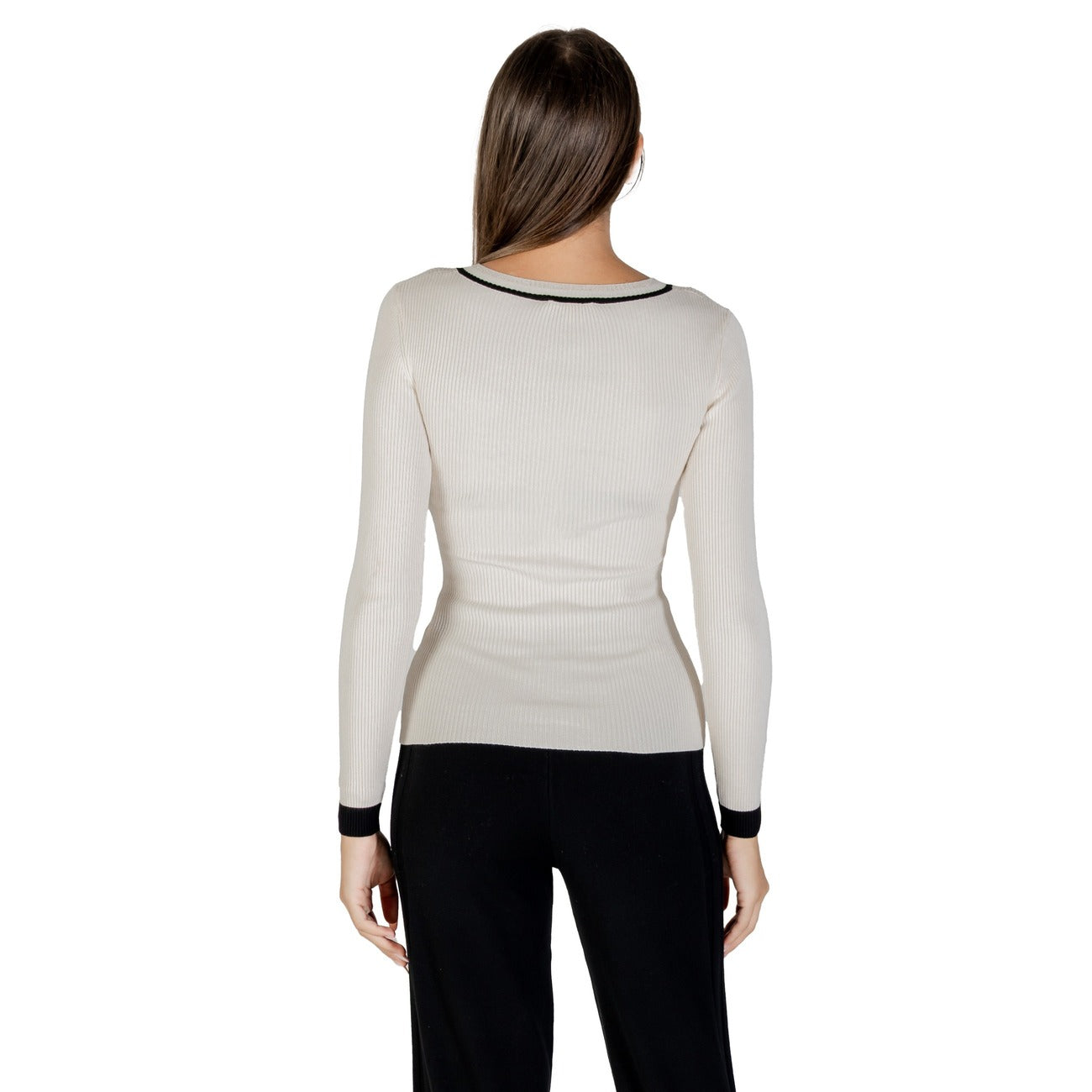Maglia Morgan De Toi Donna Bianca - Scollo a V Maniche Lunghe