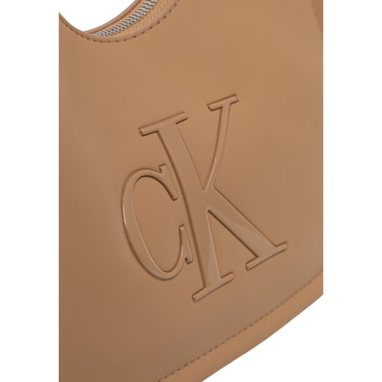 Calvin Klein Bold CK Small Crescent Bag Donna – Borsa a Mezzaluna Beige/Nera