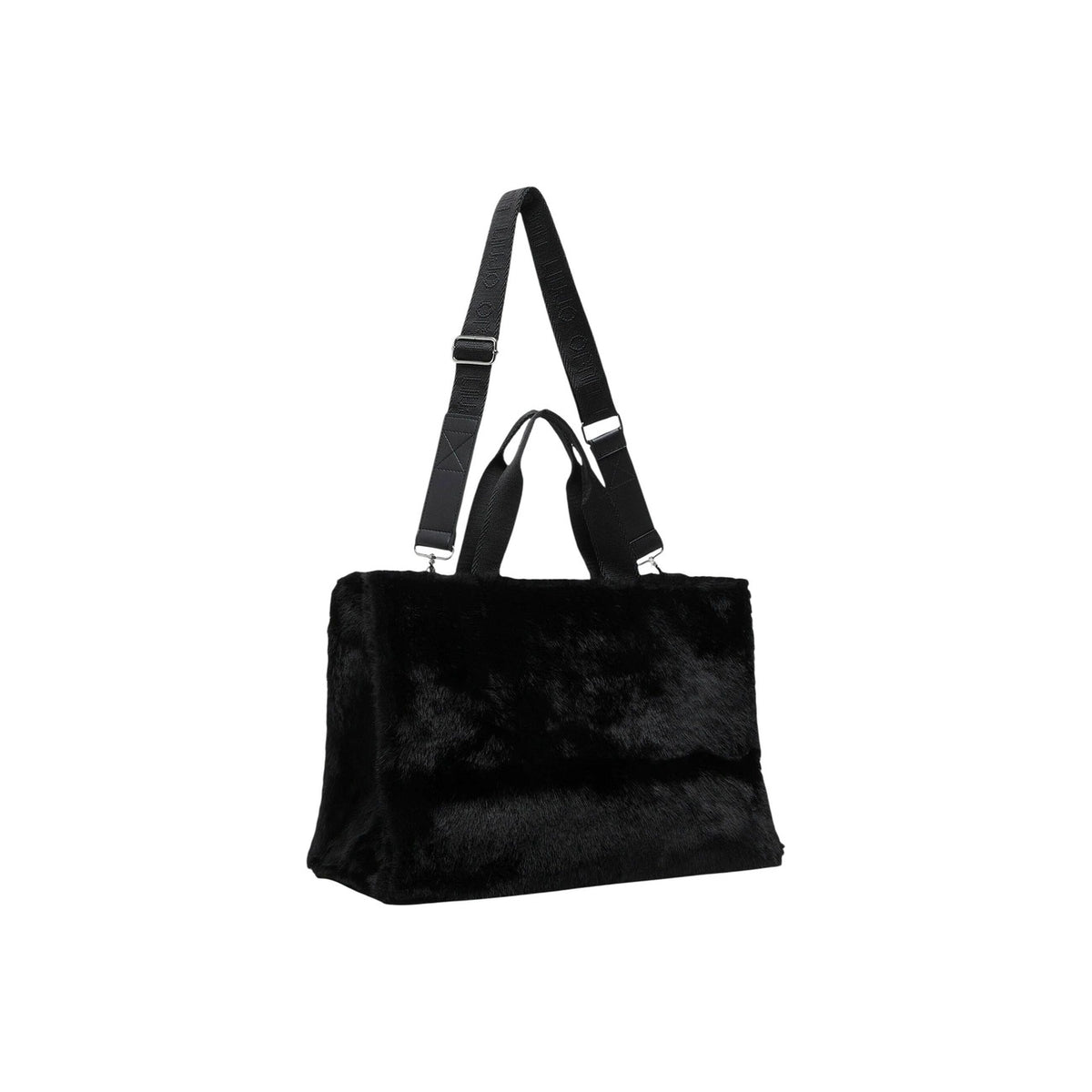 LIU JO - Borsa a Mano con Tracolla in Tessuto Logato - Nero