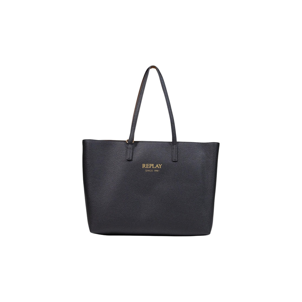 Replay Borsa a Mano Donna Nera con Pochette Interna