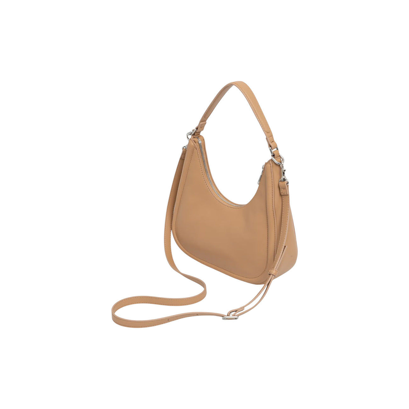 Calvin Klein Bold CK Small Crescent Bag Donna – Borsa a Mezzaluna Beige/Nera
