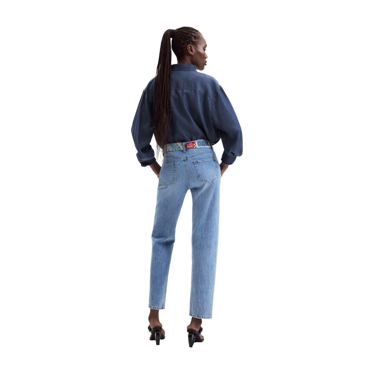 Desigual Jeans Donna Hip Belt Blu
