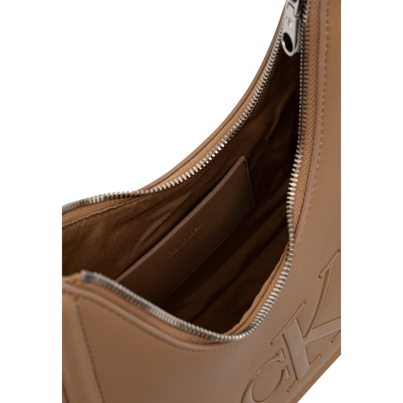 Calvin Klein Bold CK Small Crescent Bag Donna – Borsa a Mezzaluna Beige/Nera