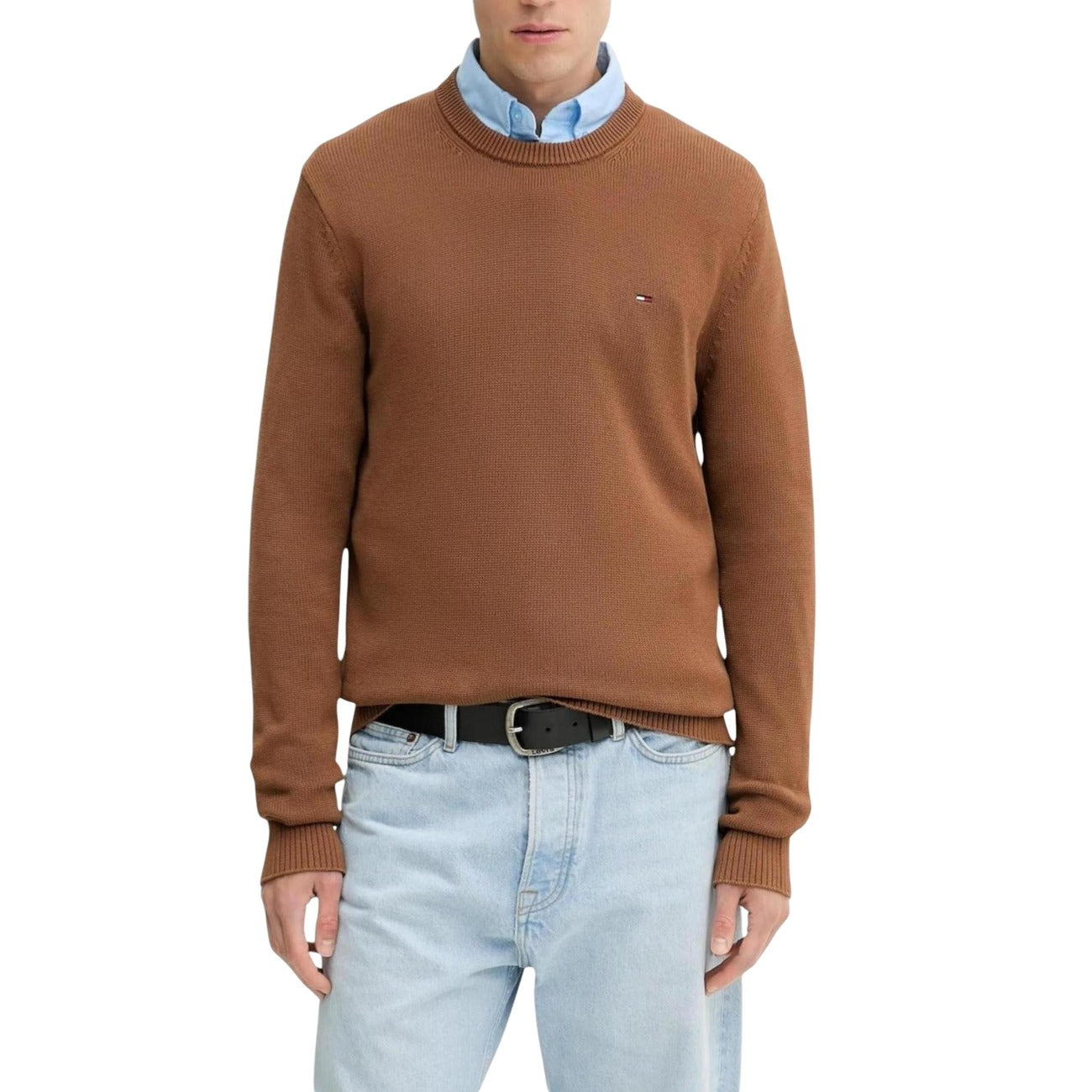 Maglia Tommy Hilfiger Jeans Uomo - Cotone Organico Marrone