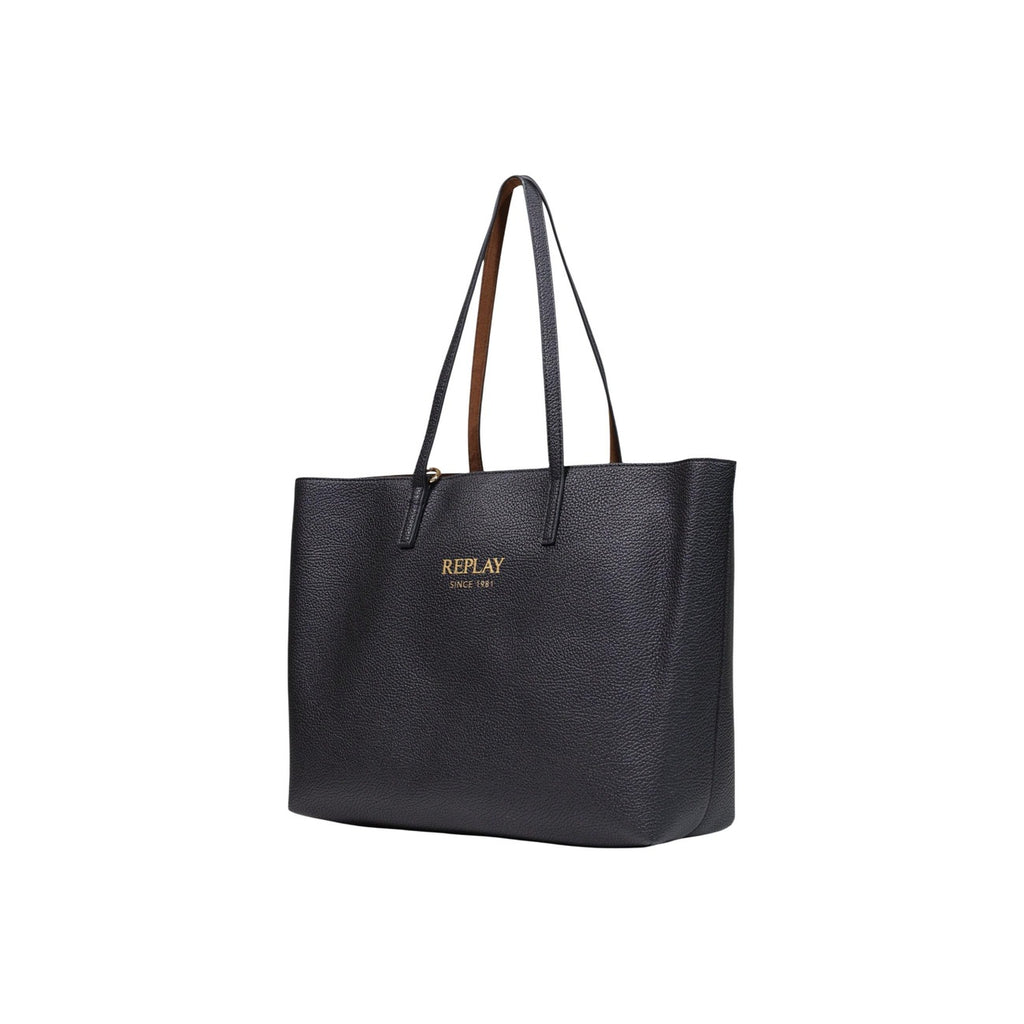 Replay Borsa a Mano Donna Nera con Pochette Interna