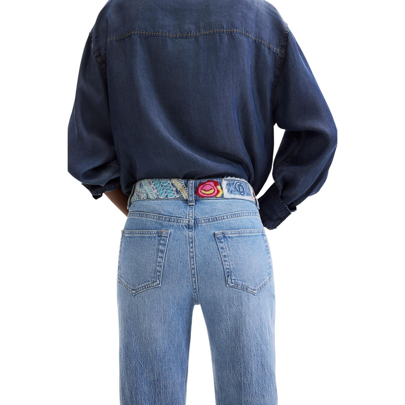 Desigual Jeans Donna Hip Belt Blu
